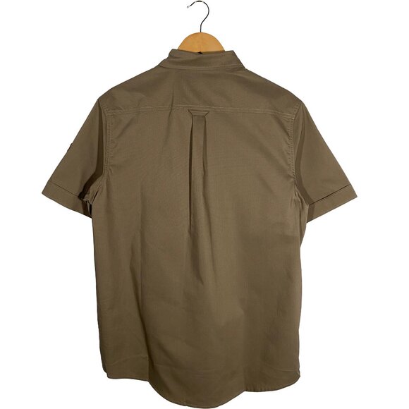 Fjallraven G-1000 Ovik Air Stretch Short Sleeve Shirt brown men's size Medium - Picture 2 of 7